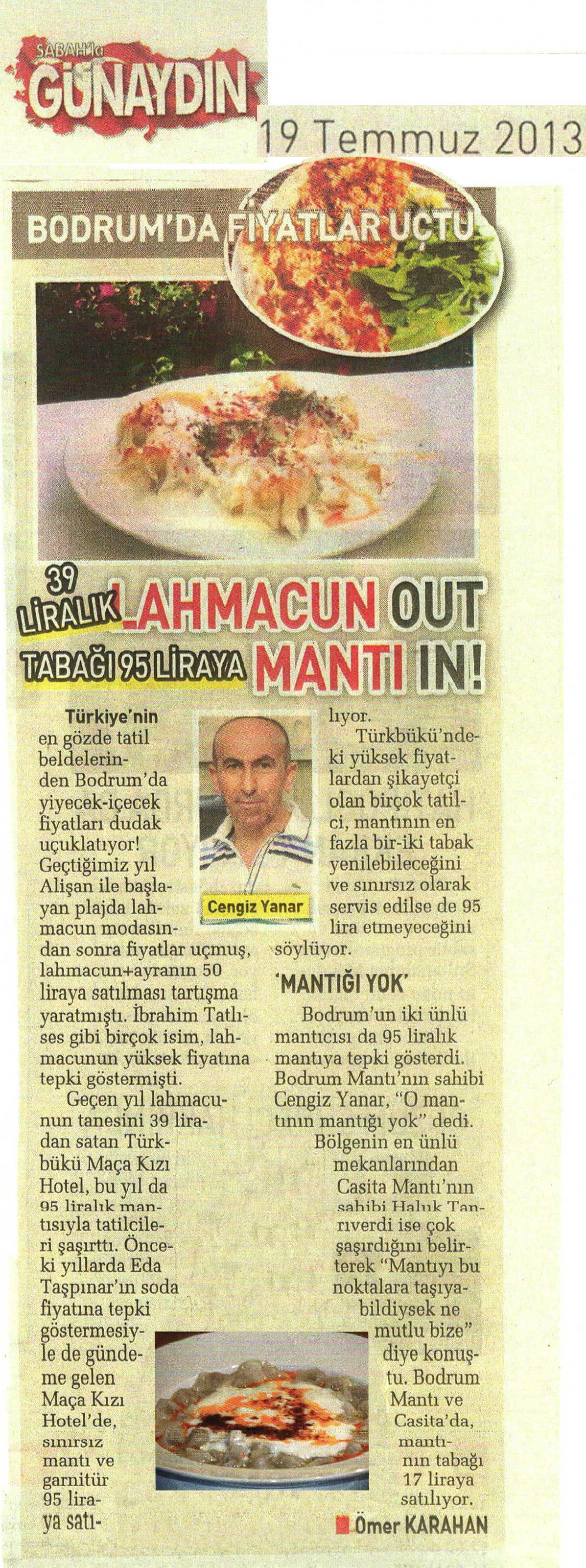 Lahmacun Out Mantı In